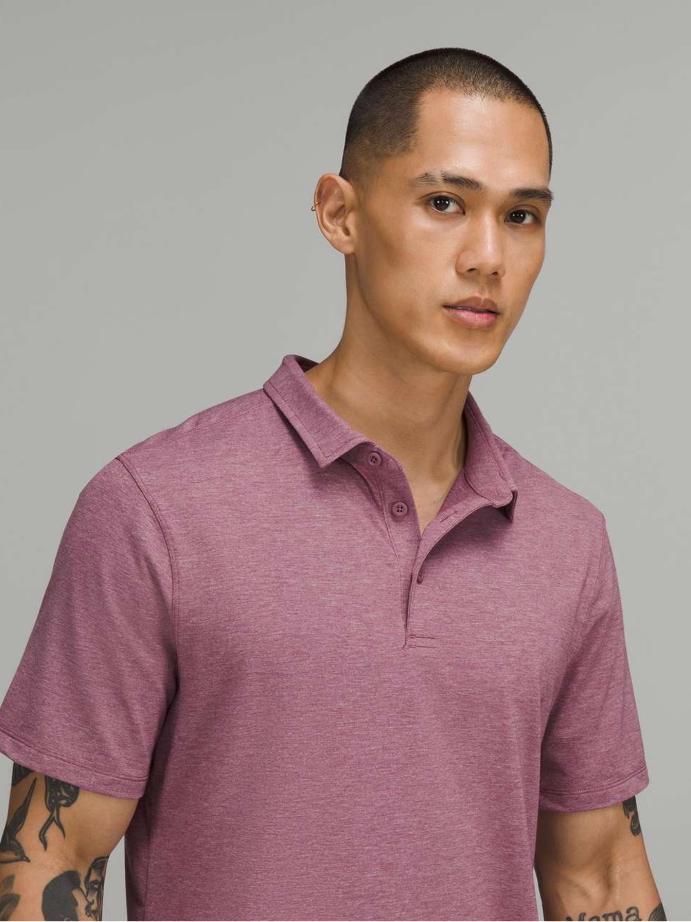 lululemon athletica Men's Evolution Heathered Vintage Plum Polo - Picture 3 of 7